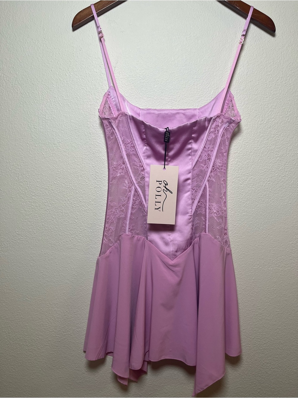 Hello Polly Lace-Trim Dress - Women’s Mini Dress - Picture 2 of 5